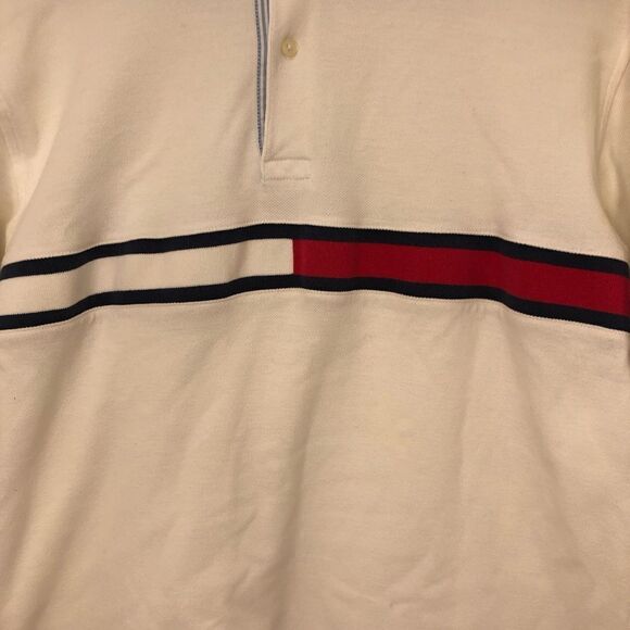 Tommy Hilfiger white shirt sleeve two button polo shirt, size medium - Picture 3 of 11